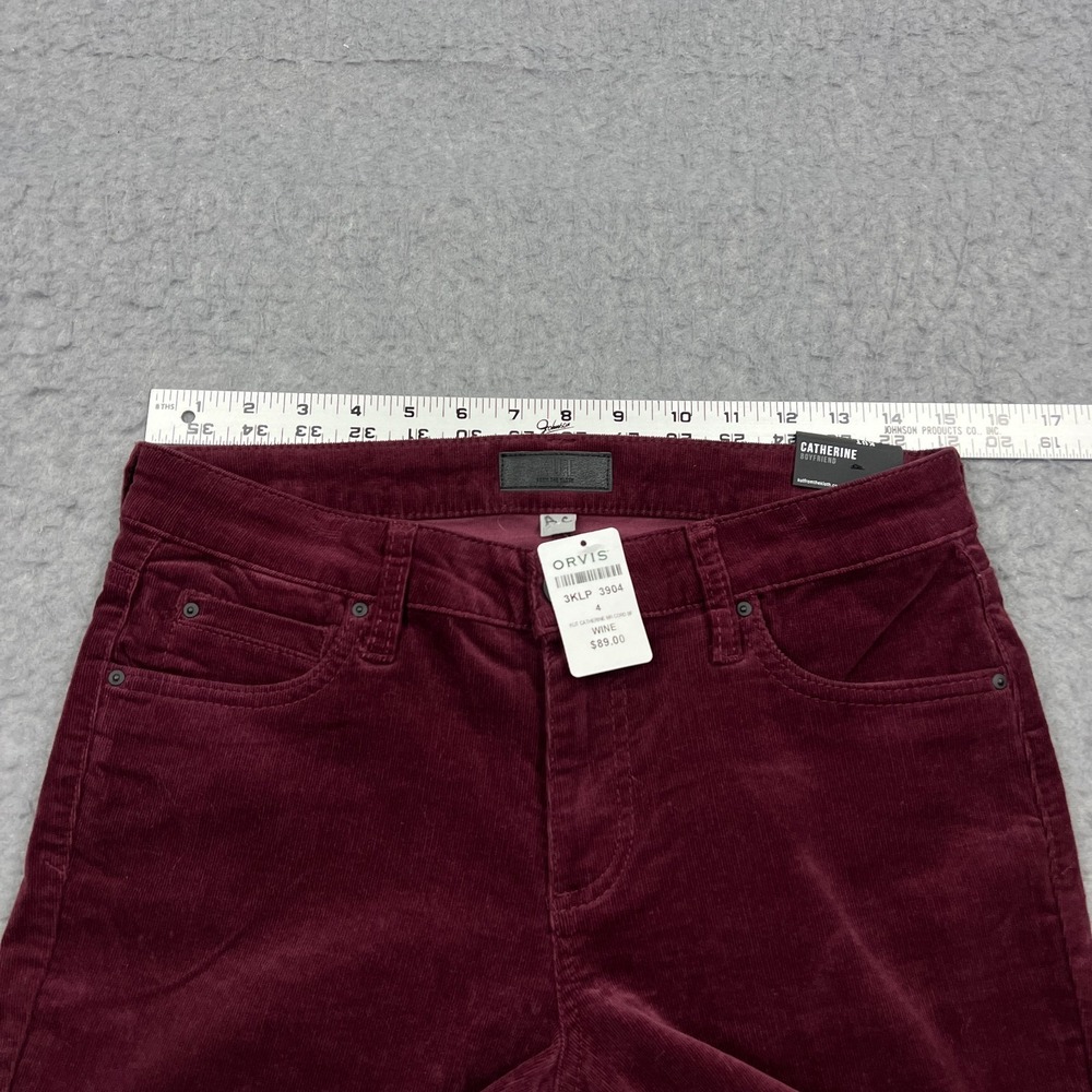 NEW Kut from the Kloth Pants Womens 4 Wine Red Catherine Boyfriend Corduroy Jean - Picture 6 of 12